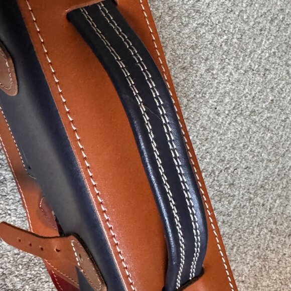 NWOT The Leather Satchel tri-color satchel bag, 12.5 inch - Picture 2 of 5